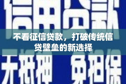 盘县不看征信贷款，打破传统信贷壁垒的新选择