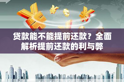 盘县贷款能不能提前还款？全面解析提前还款的利与弊