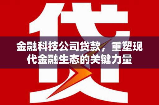 盘县金融科技公司贷款，重塑现代金融生态的关键力量