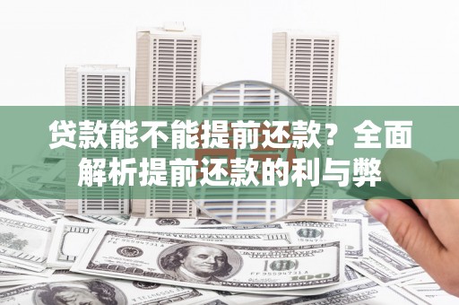 盘县贷款能不能提前还款？全面解析提前还款的利与弊