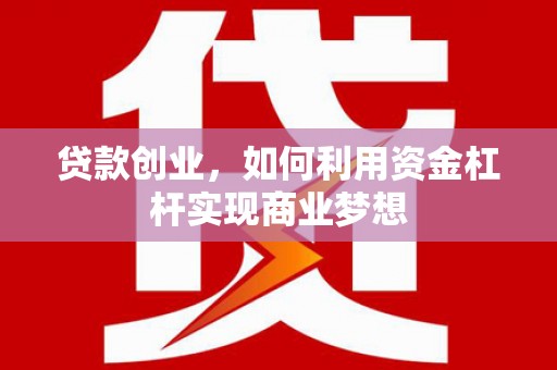 盘县贷款创业，如何利用资金杠杆实现商业梦想