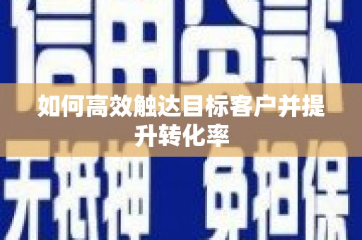 盘县如何高效触达目标客户并提升转化率