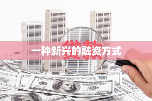 盘县一种新兴的融资方式