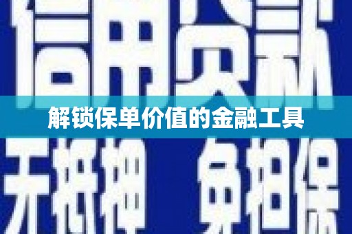 盘县解锁保单价值的金融工具