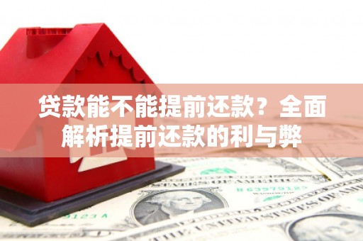 盘县贷款能不能提前还款？全面解析提前还款的利与弊